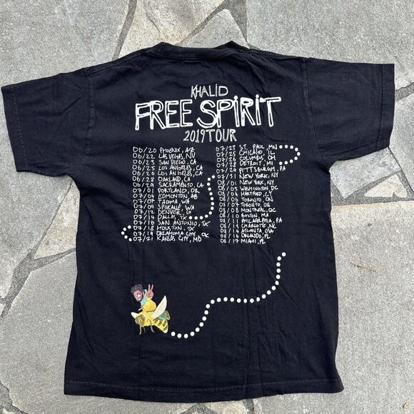 Khalid Free Spirit Tour Tee Medium Black Concert Graphic RNB Music Shirt - Picture 1 of 7